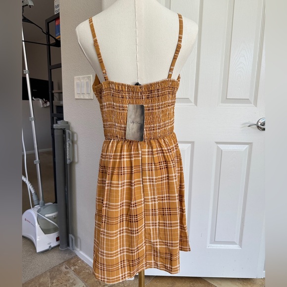 NWT Lily Rose Yellow Plaid Corset Front Dress - Picture 4 of 4